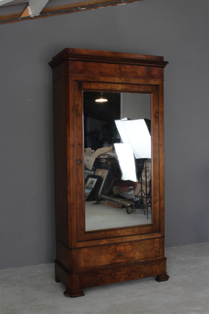 Antique French Walnut Armoire Wardrobe - Kernow Furniture