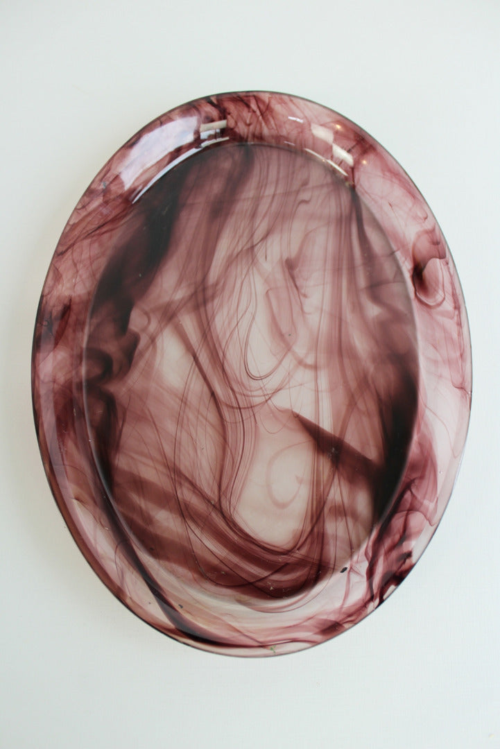 Smoke Glass Oval Dish - Kernow Furniture