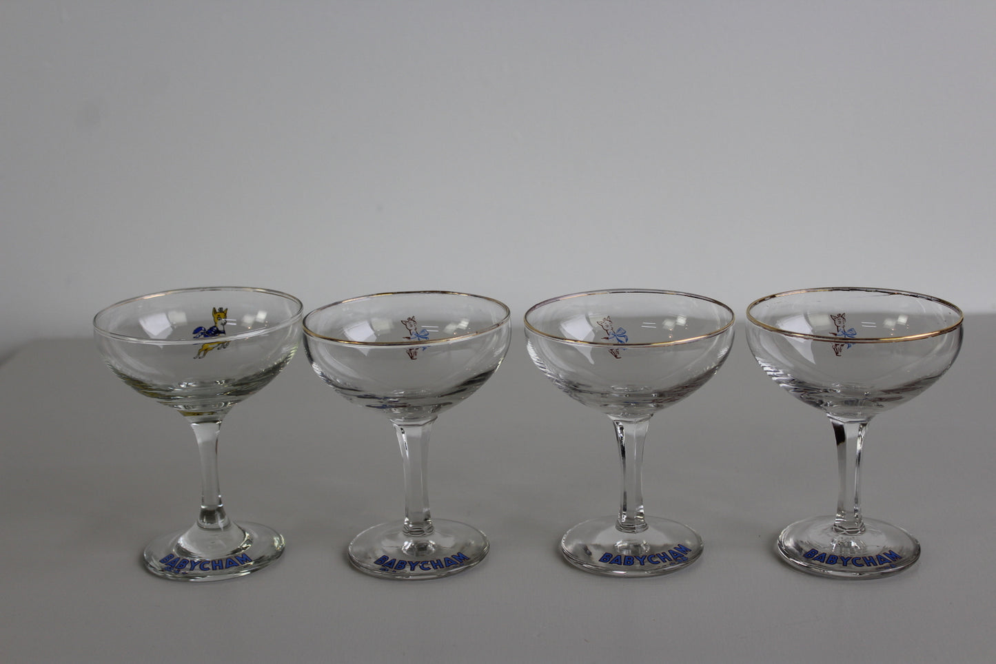 4 Vintage Babycham Glasses - Kernow Furniture