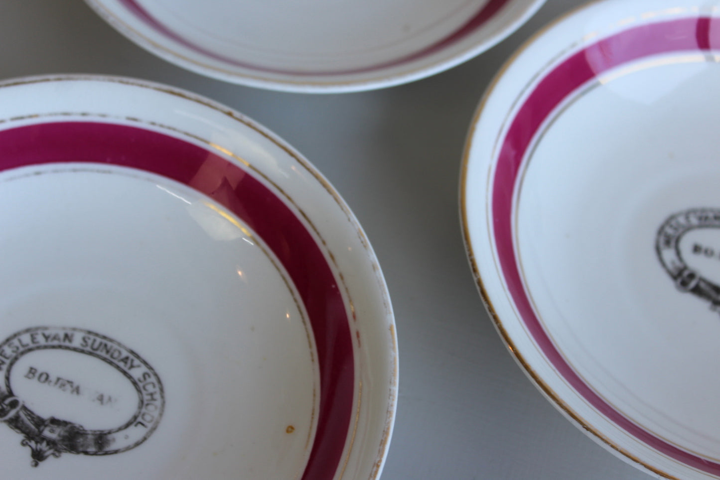 Bojewyan Wesleyan Sunday School Saucers x 4 - Kernow Furniture