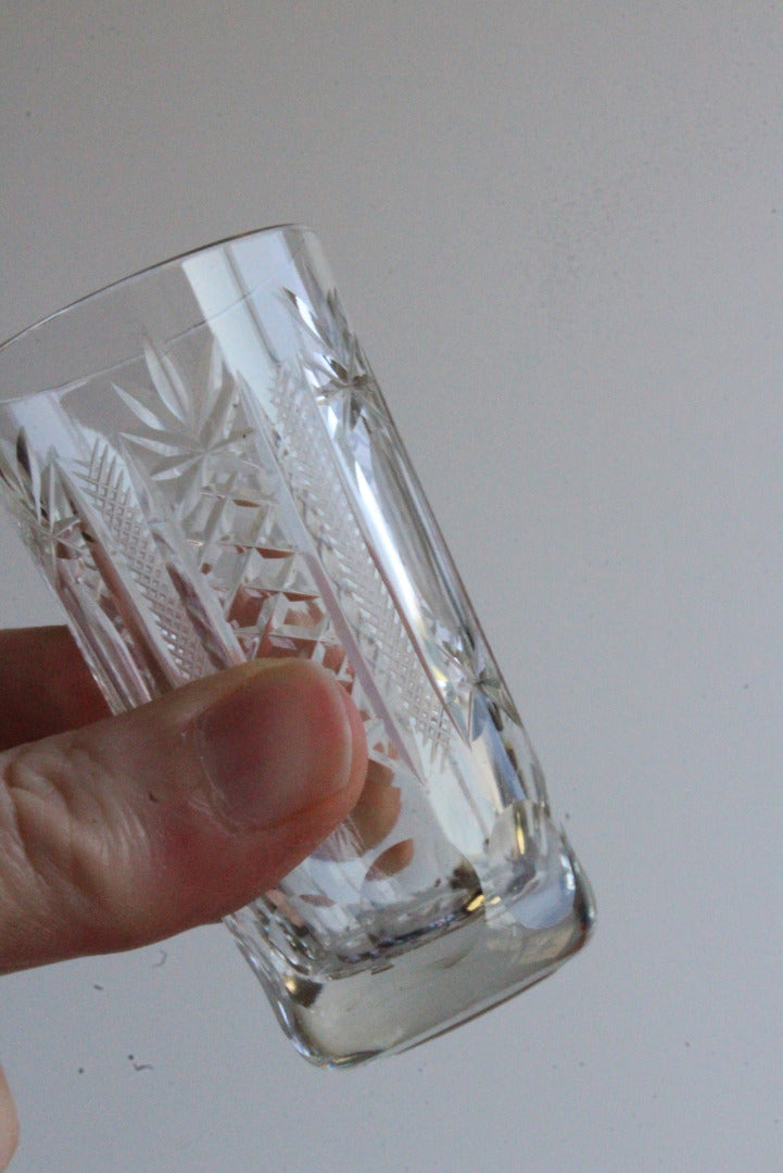 6 Vintage Cut Glass Liquer Glasses - Kernow Furniture
