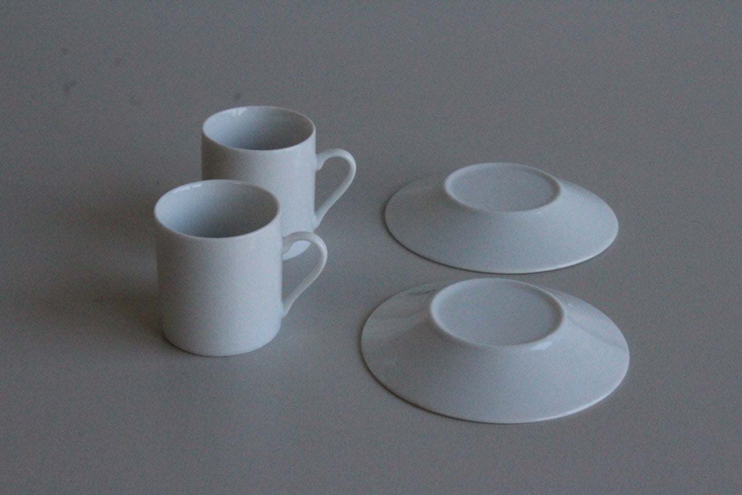 Pair White Espresso Cups - Kernow Furniture