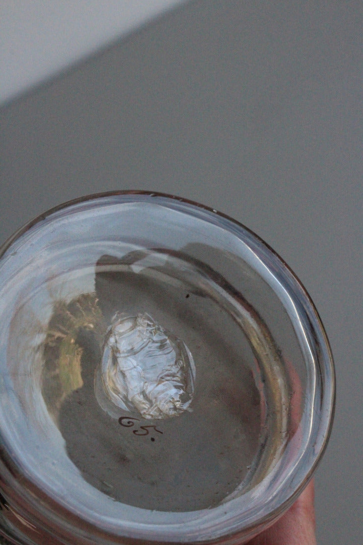 Vintage Hand Painted Glass Carafe - Kernow Furniture