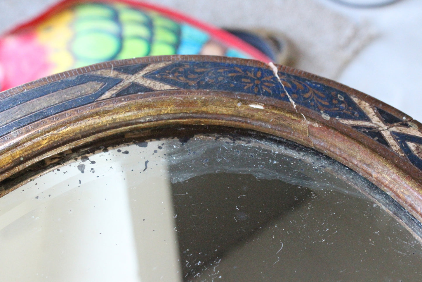 Early 20th Century Oval Wall Mirror - Kernow Furniture