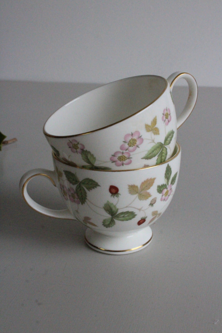 5 Wedgwood Wild Strawberry Bone China Tea Cups - Kernow Furniture