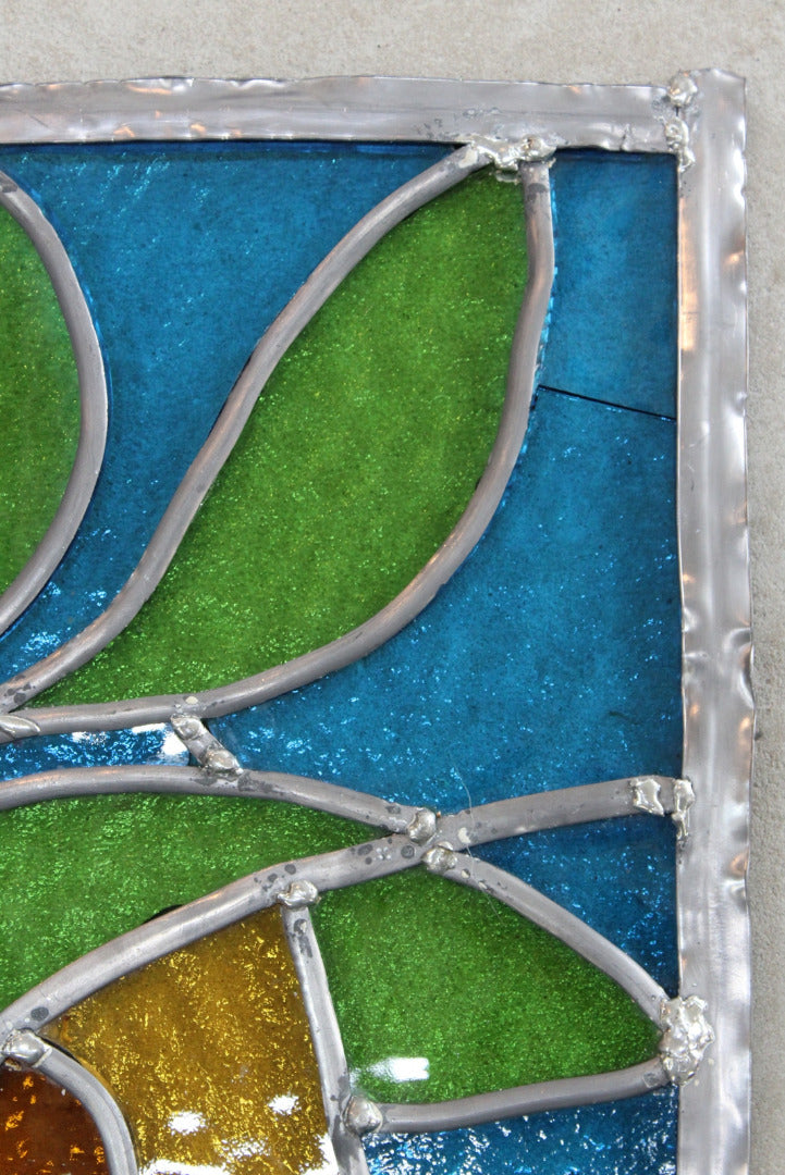 Three Hand Made Stained Glass Panels - Kernow Furniture