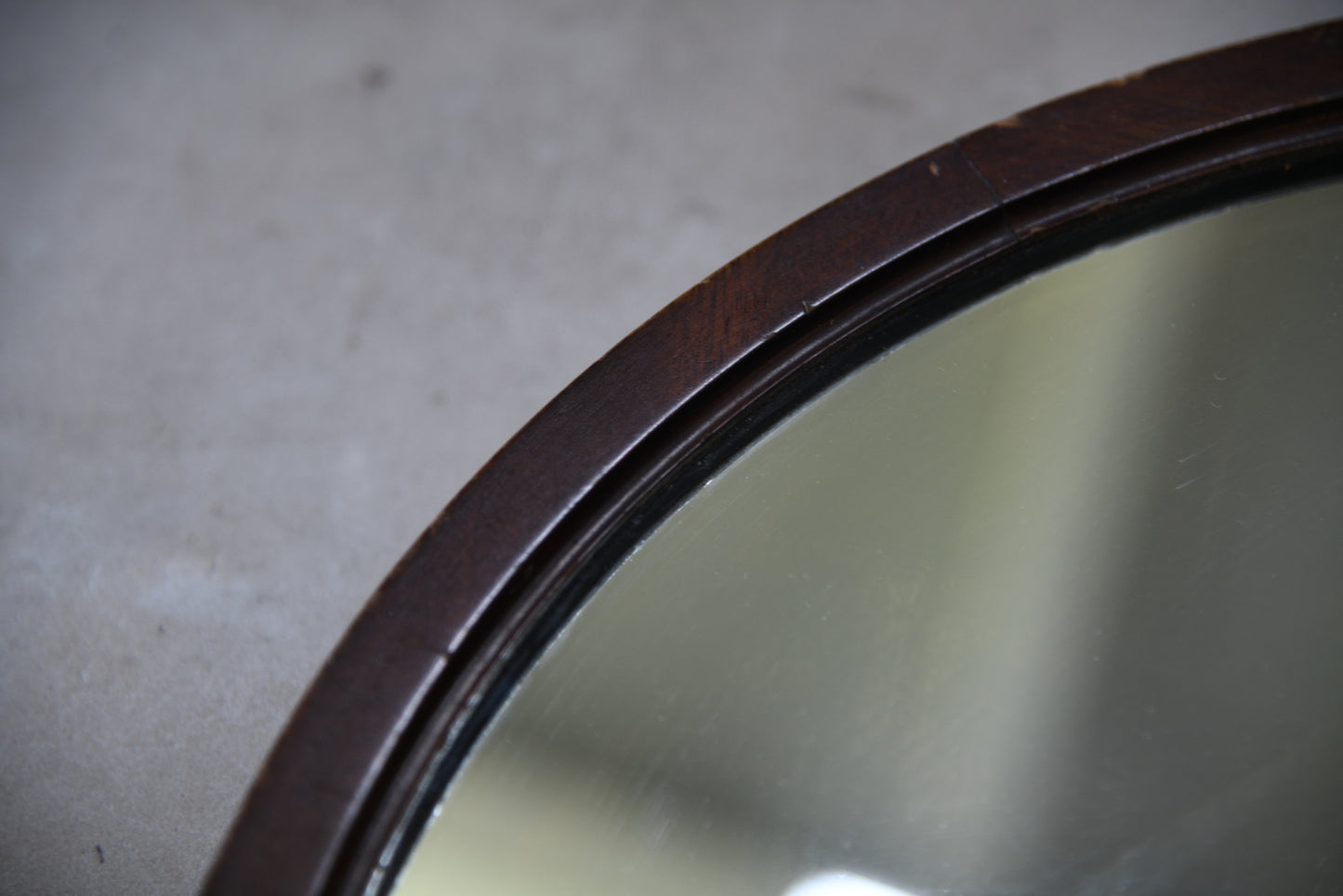 Vintage Round Mahogany Wall Mirror - Kernow Furniture