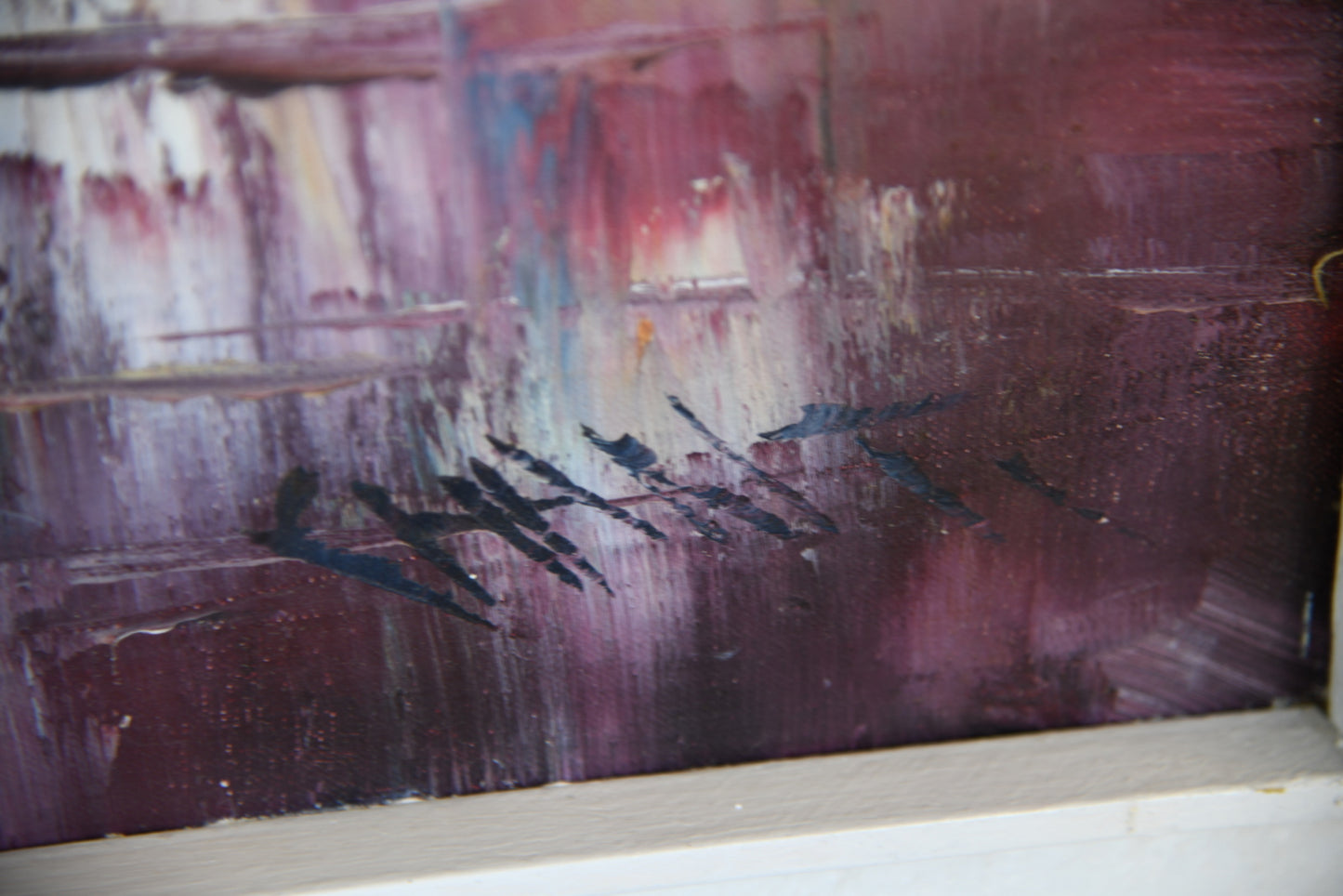 Mid Century Abstract Oil River Scene - Kernow Furniture