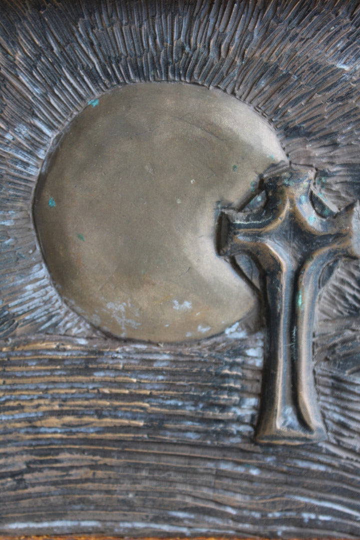 Small Bronze Landscape - Celtic Cross - Sculpture Modern Contemporary - Kernow Furniture