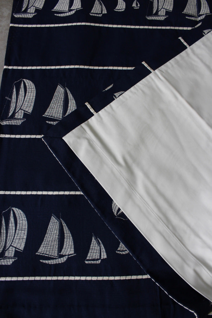 Pair Quality Nautical Blue Curtains - Kernow Furniture