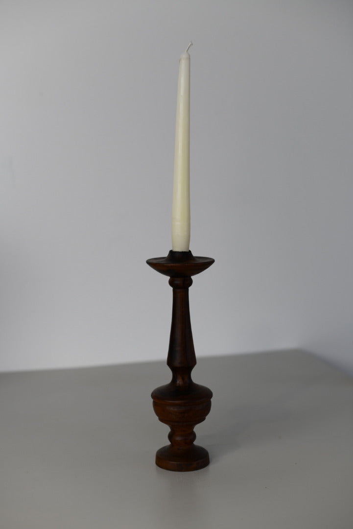 Turned Walnut Candlestick - Kernow Furniture