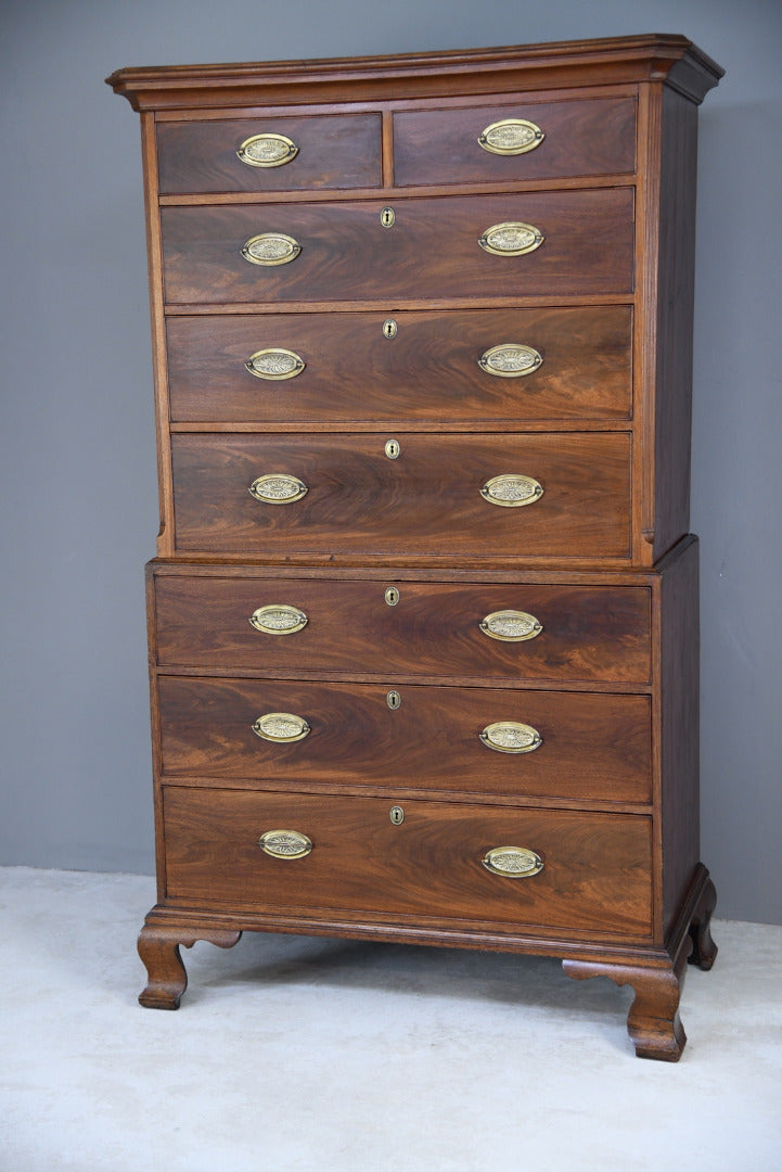 Antique Georgian Mahogany Chest on Chest - Kernow Furniture
