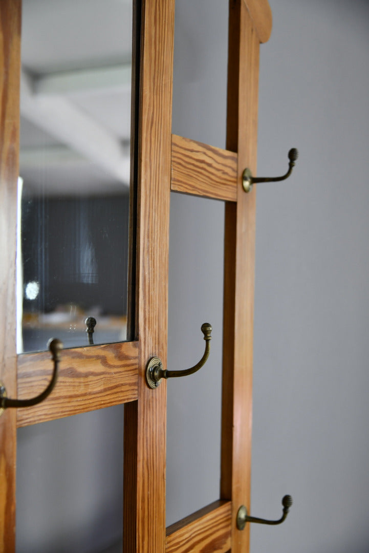 Antique Victorian Pine Hall Coat Hat Stand - Kernow Furniture