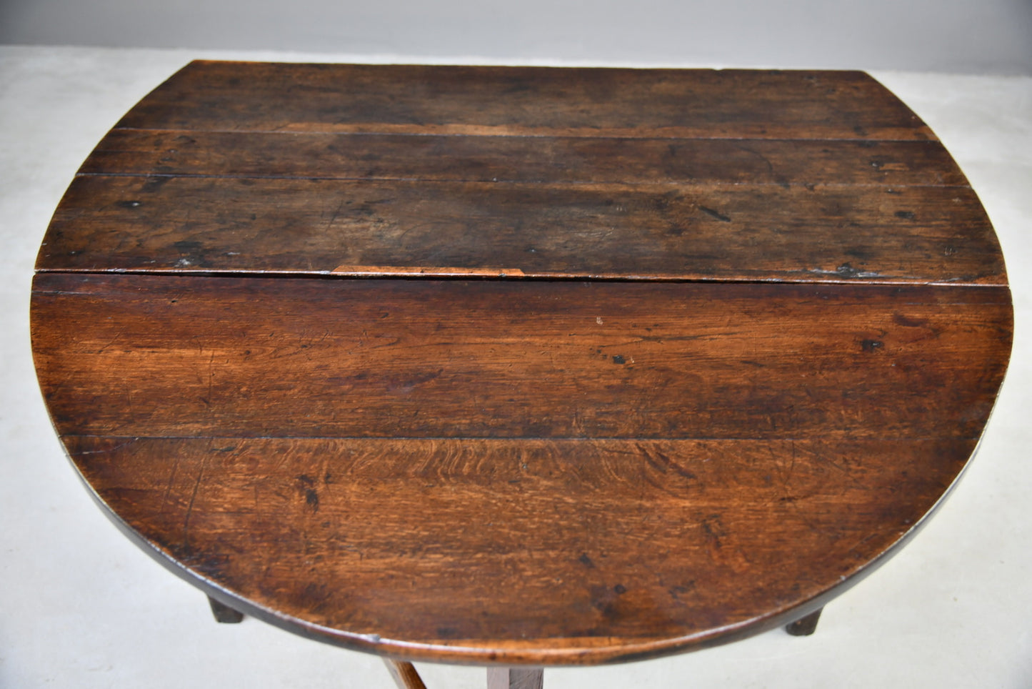Rustic Antique Oak Drop Leaf Table - Kernow Furniture