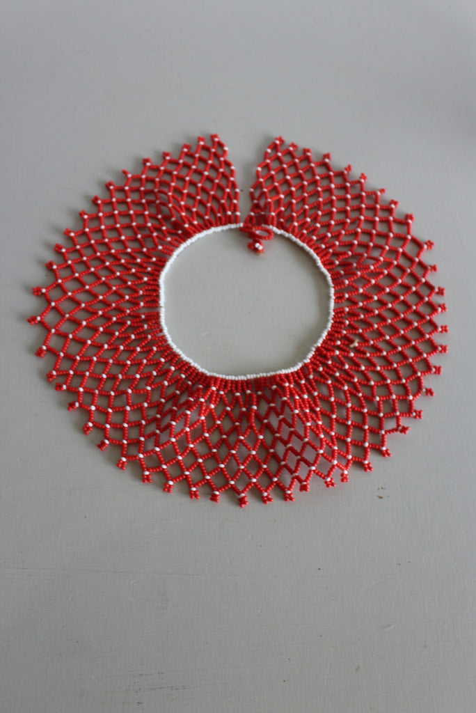 African Red Bead Collar Necklace - Kernow Furniture
