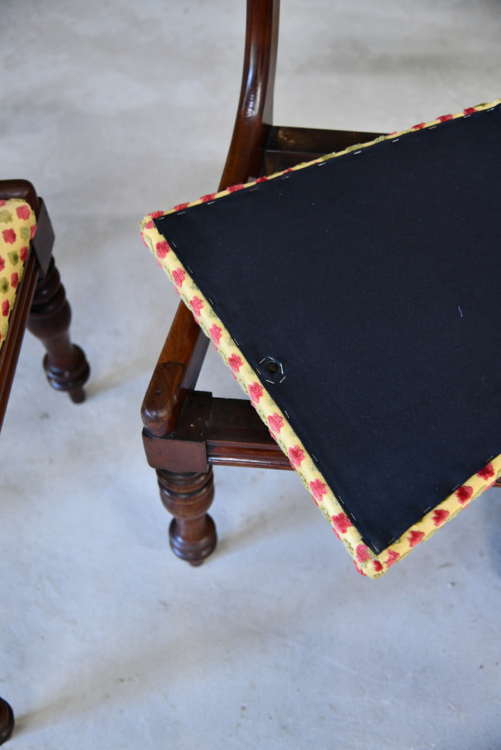 Set 4 Antique Mahogany Dining Chairs - Kernow Furniture