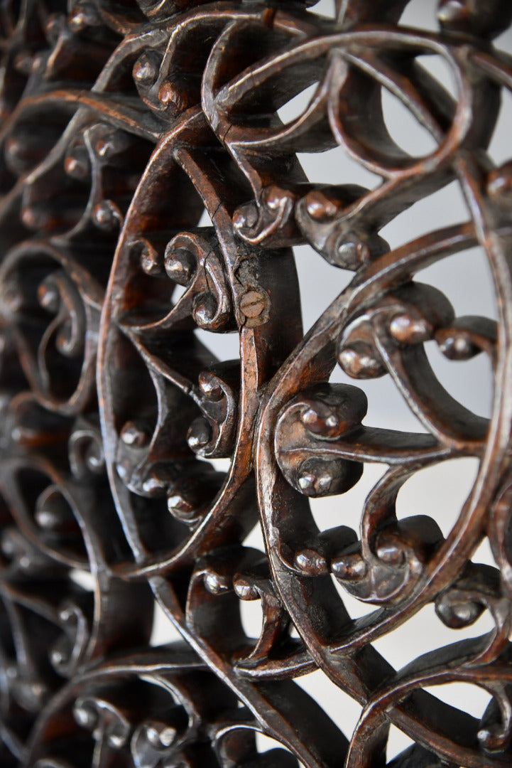 Antique Anglo Indian Carved Occasional Chair - Kernow Furniture