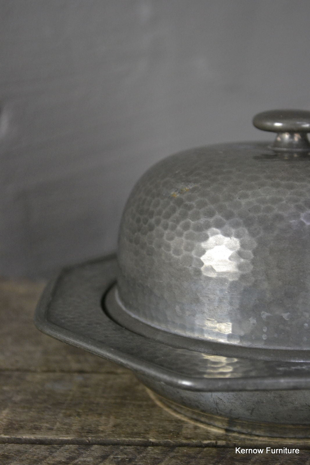 Hammered Pewter Domed Lid Butter Dish - Kernow Furniture