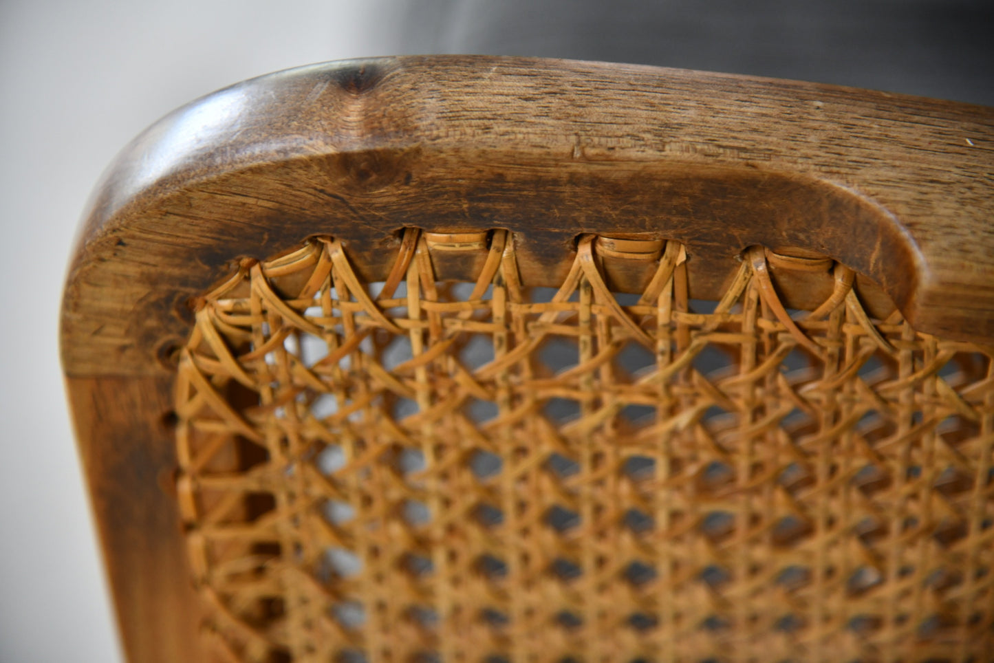 Pair Vintage Bergere Caned Armchairs - Kernow Furniture