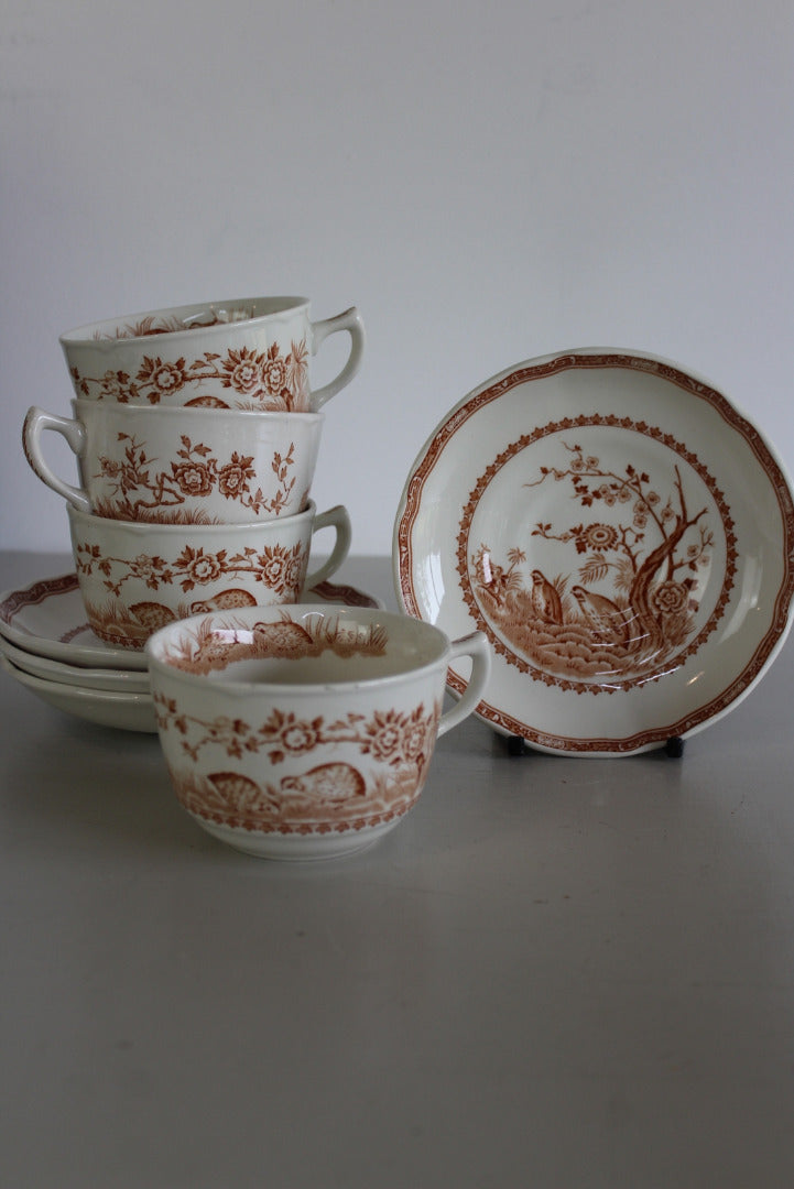 7 Furnivals Quail 1913 Tea Cups - Kernow Furniture