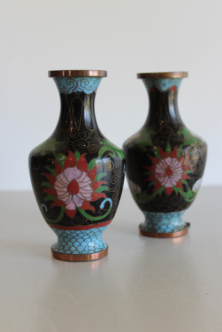 Pair Cloisonne Vase - Kernow Furniture