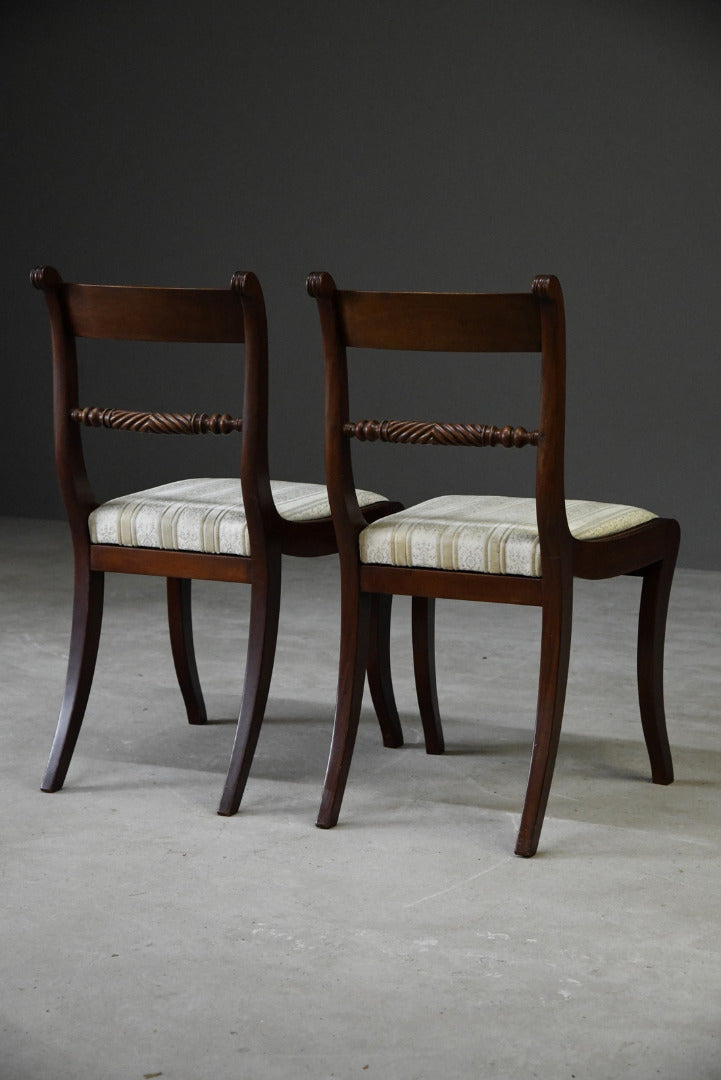 Pair Regency Style Dining Chairs - Kernow Furniture