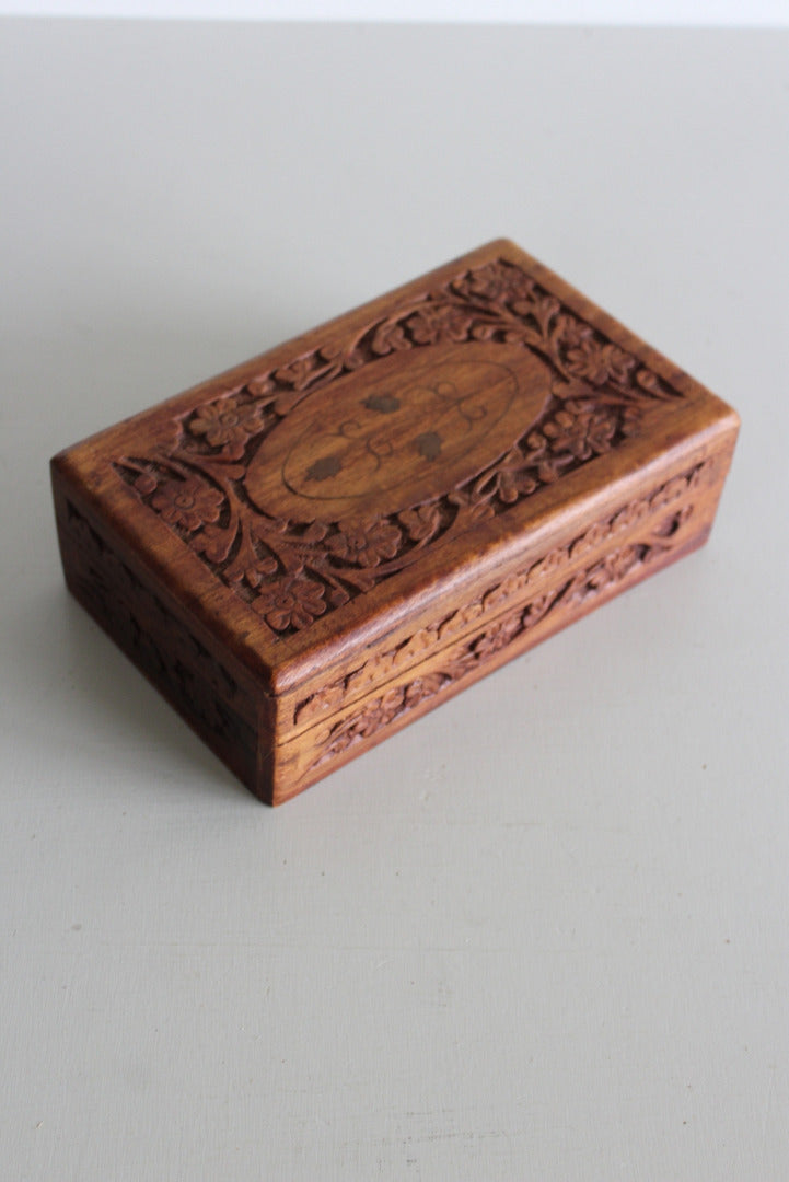 Carved Eastern Wooden Box - Kernow Furniture
