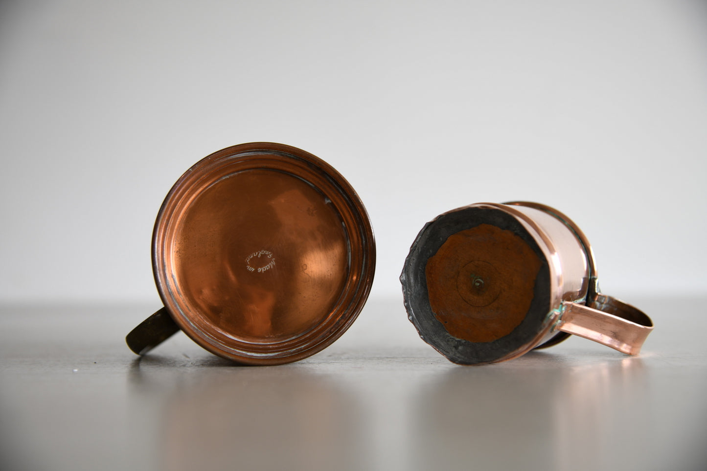 Pair Copper Tankards - Kernow Furniture