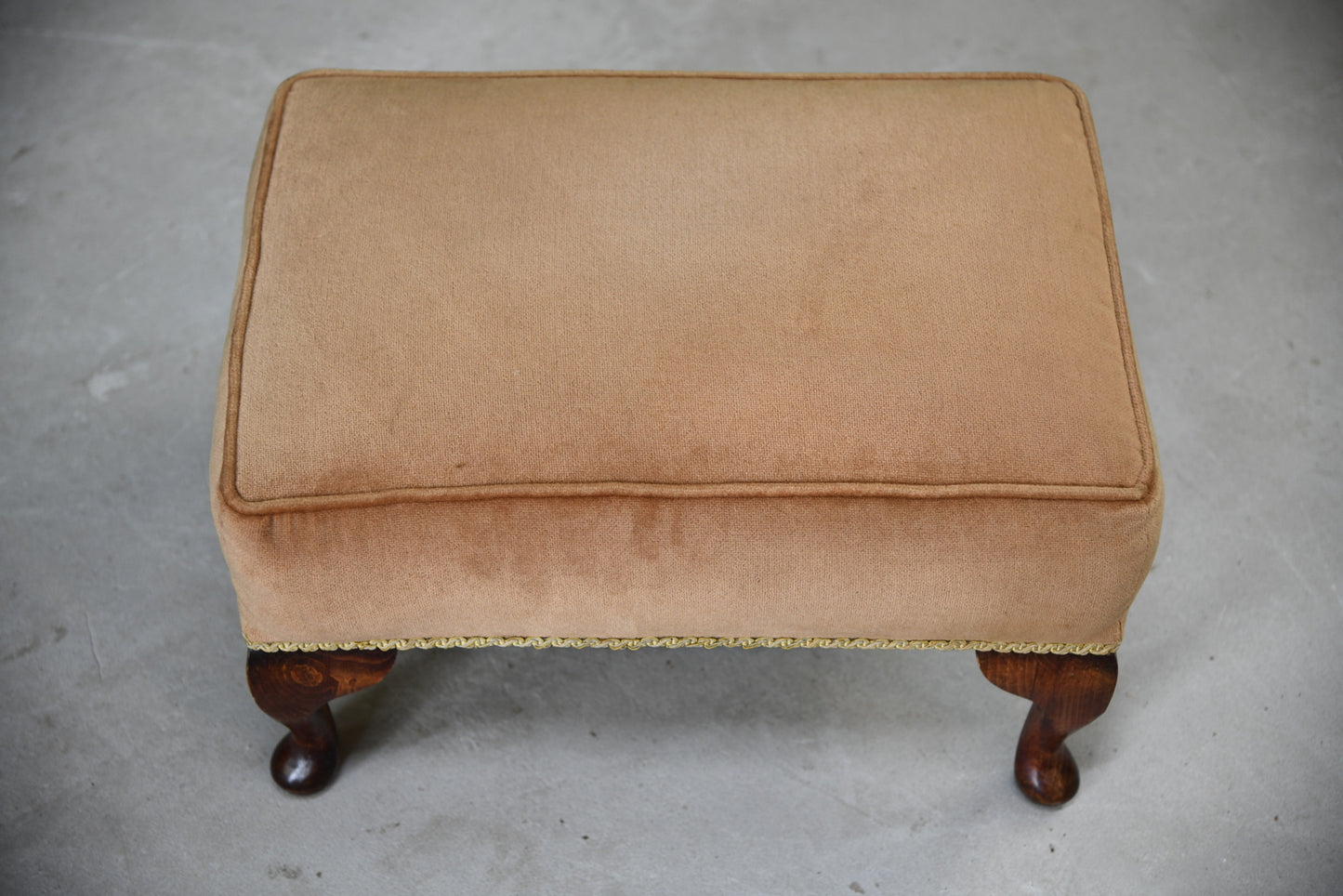 Antique Style Small Upholstered Footstool Stool - Kernow Furniture