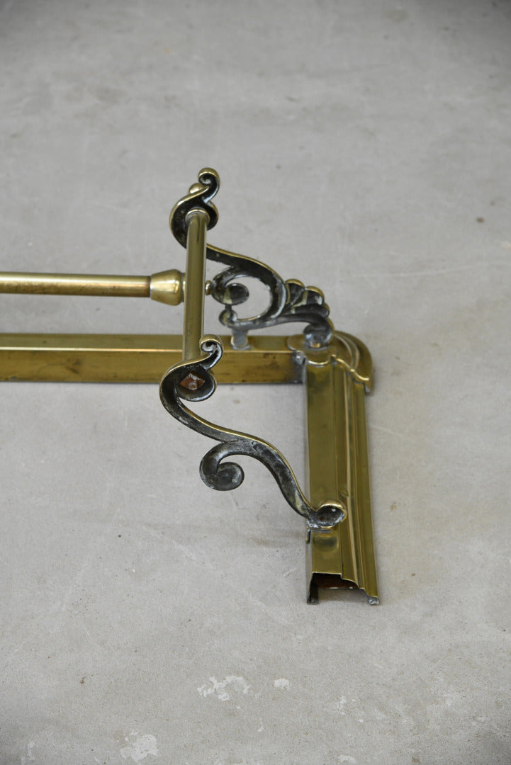 Edwardian Style Brass Fire Fender - Kernow Furniture