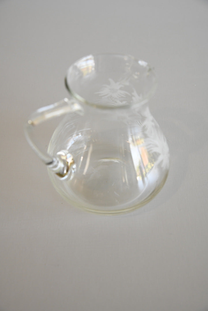 Vintage Etched Austrian Glass Jug - Kernow Furniture