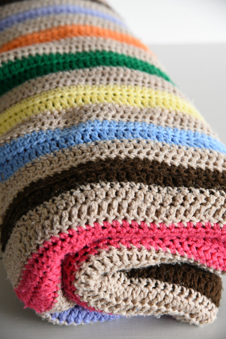 Retro Striped Wool Blanket - Kernow Furniture