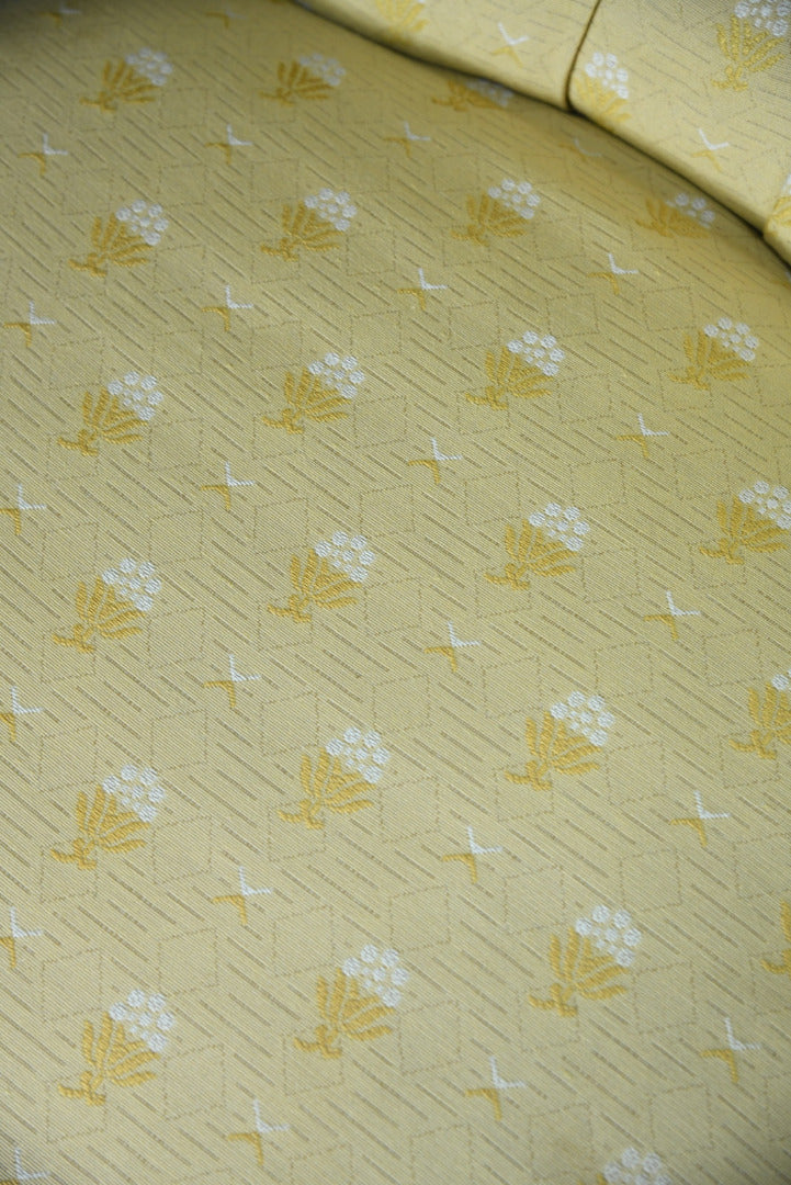 Antique Yellow Upholstered Victorian Mahogany Nursing Easy Side Chair - Kernow Furniture