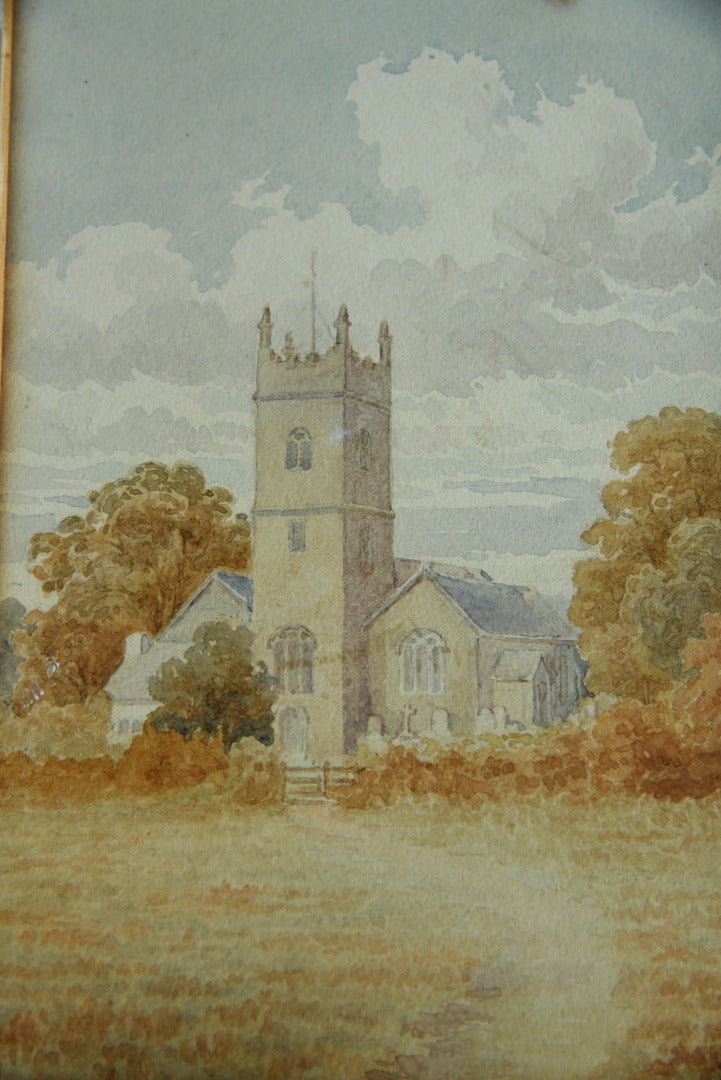 Church Watercolour Painting - Kernow Furniture