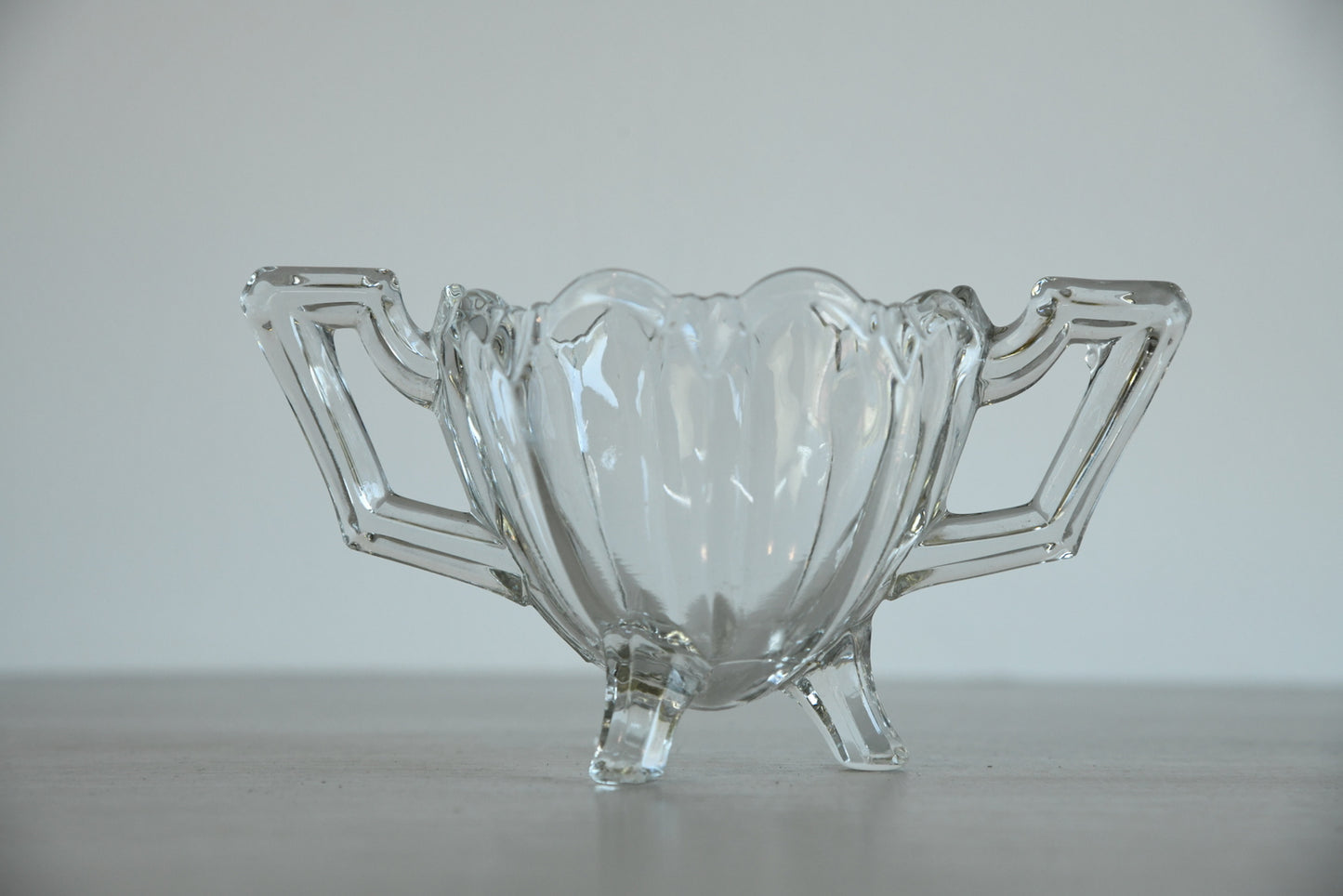 Vintage Chippendale Glass Table Salt & Jug - Kernow Furniture