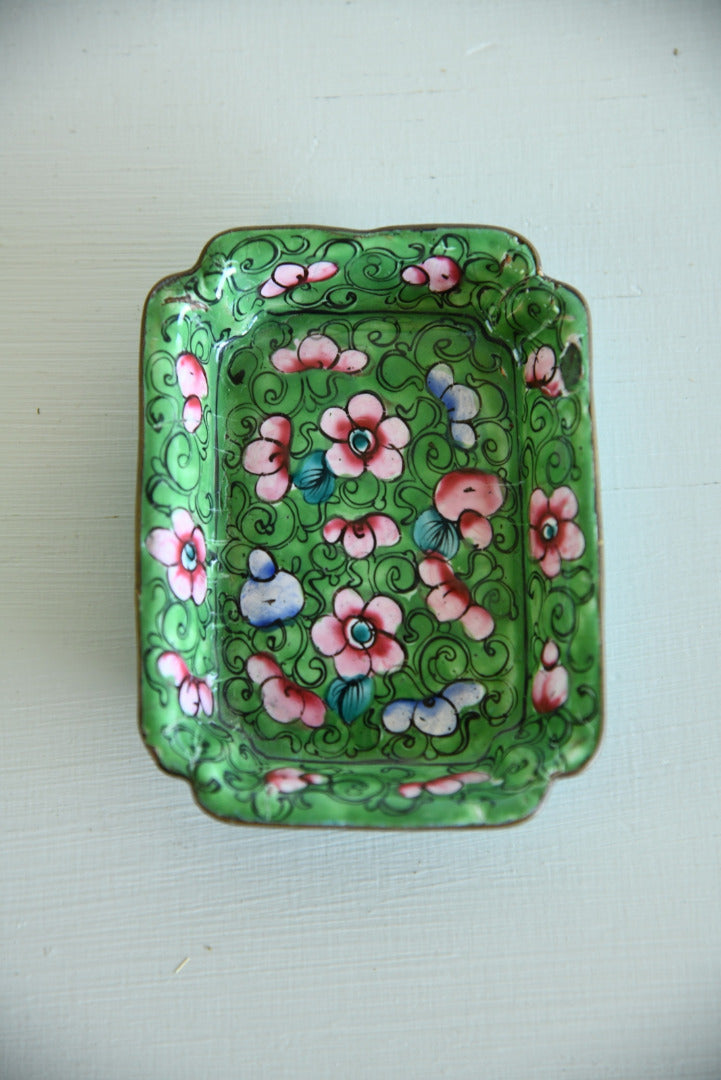 Oriental Floral Cloisonne Dish - Kernow Furniture