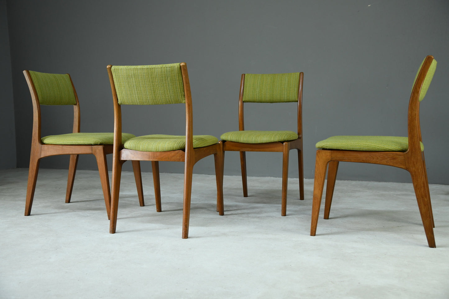 Set 4 Retro Teak Dining Chairs