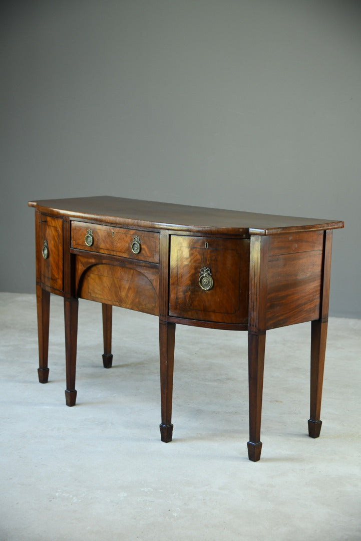 Antique Georgian Mahogany Bow Front Sideboard