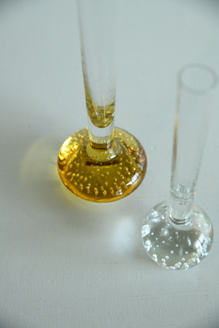 Pair Vintage Glass Bud Vase