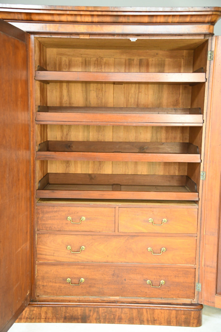 Large Antique Victorian Mahogany Wardrobe