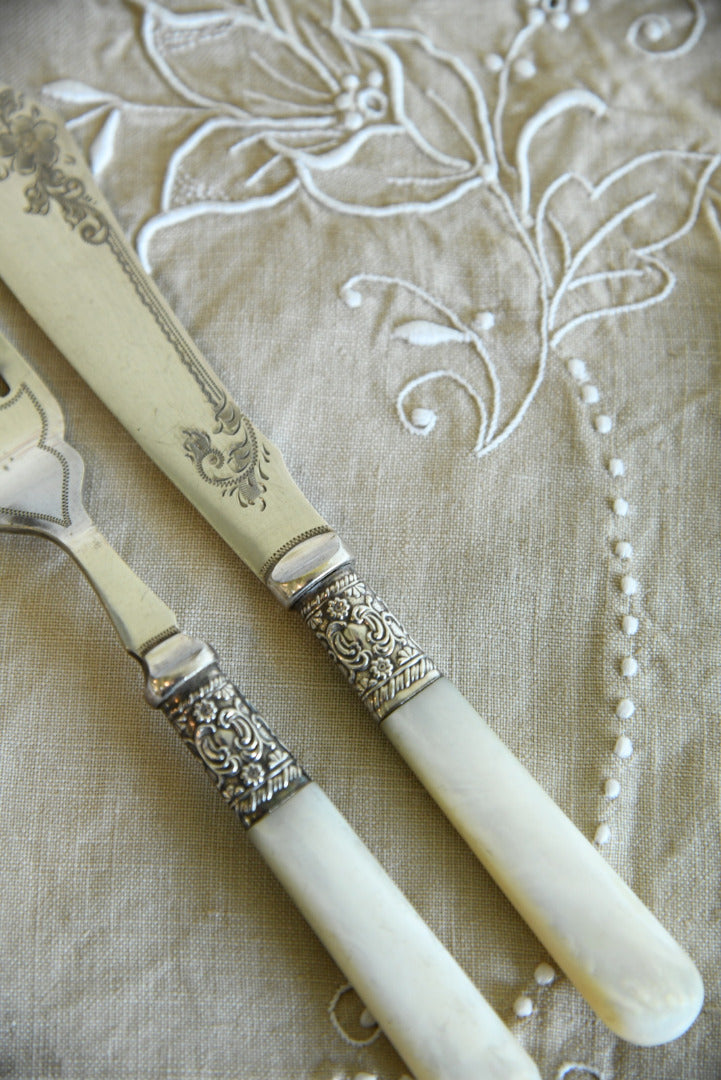 6 Mother of Pearl Fish Knives