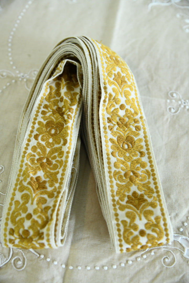 Red & Yellow Embroidered Ribbon