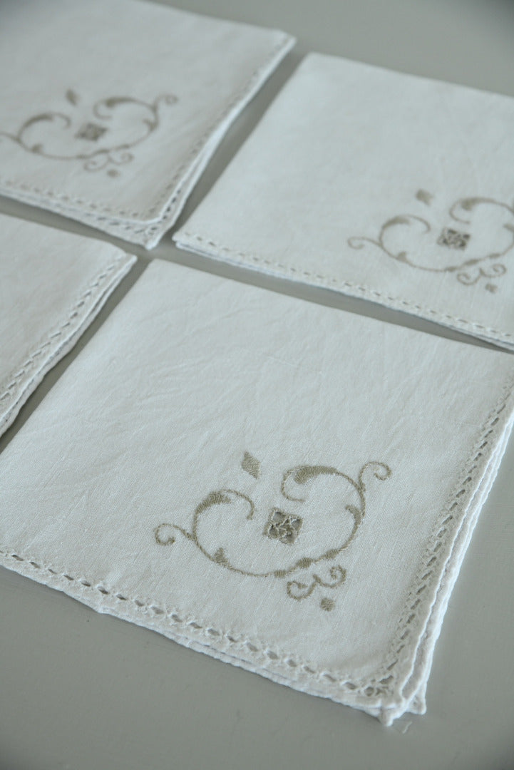 4 Large Vintage Napkins