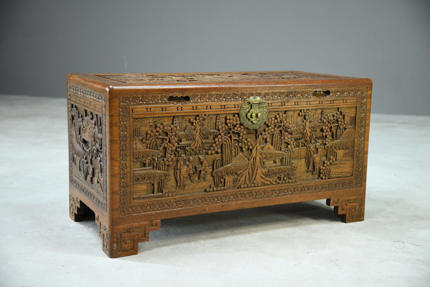 Chinese Carved Camphor Chest