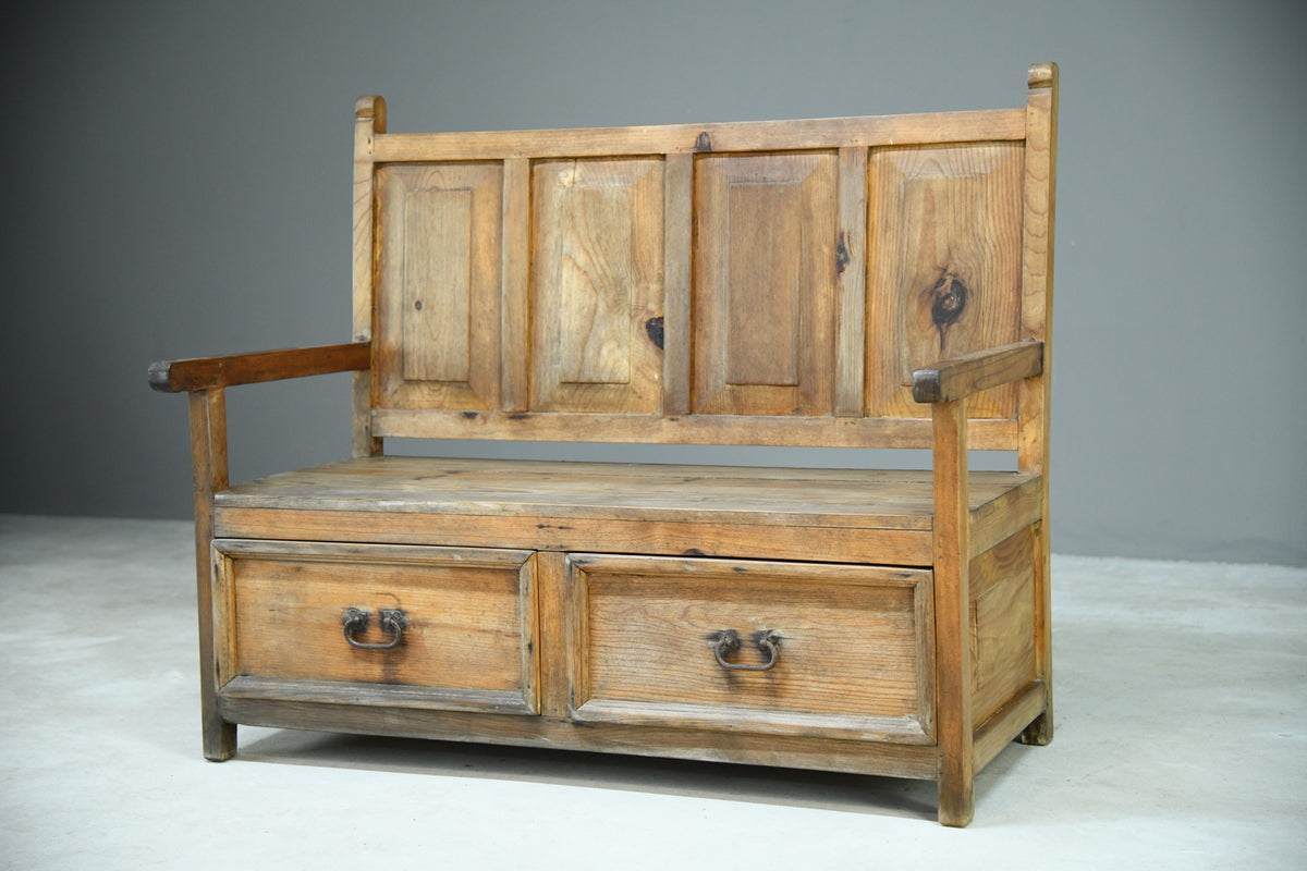Rustic Pine Storage Bench Kernow Furniture