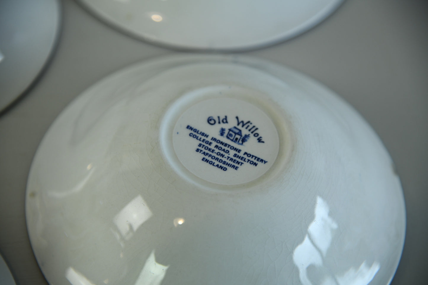 5 Old Willow English Ironstone Cereal Bowls