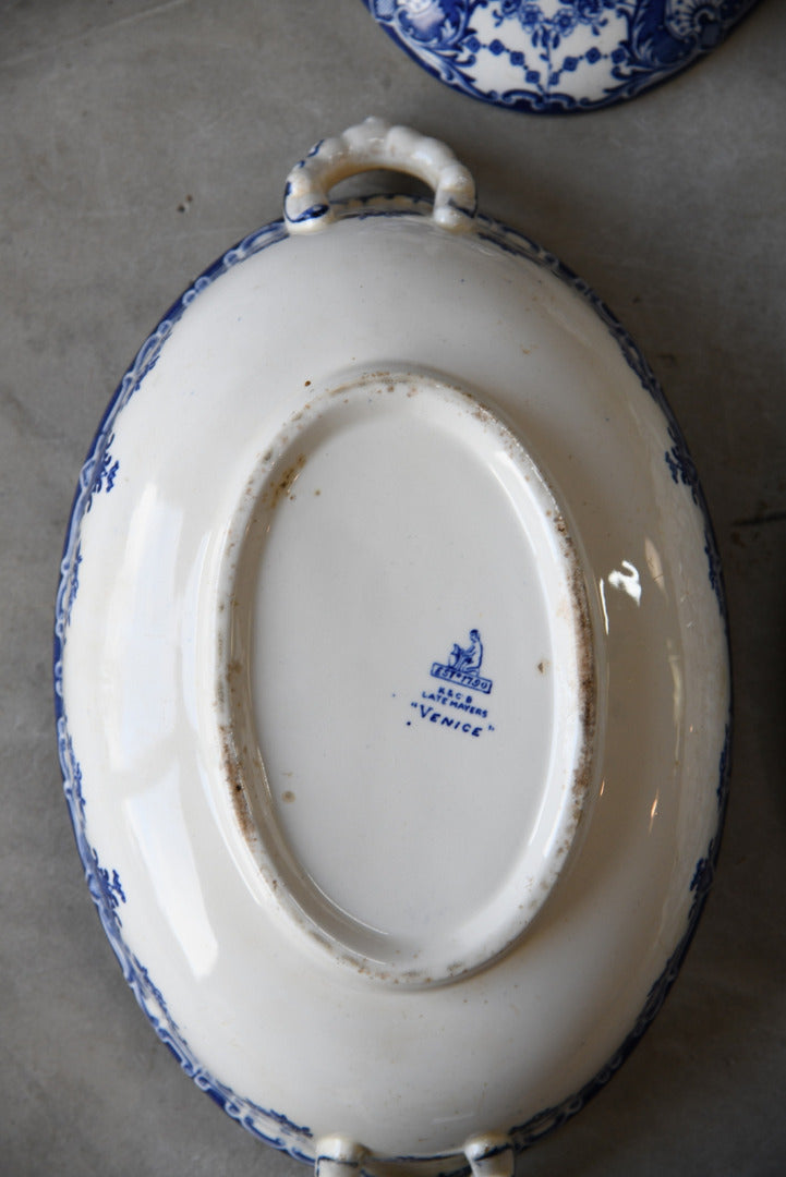 Victorian Blue & White Serving Tureen