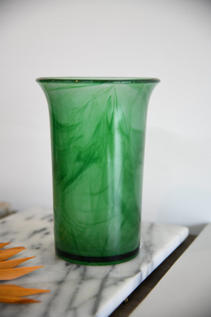 Large Green Glass Vase