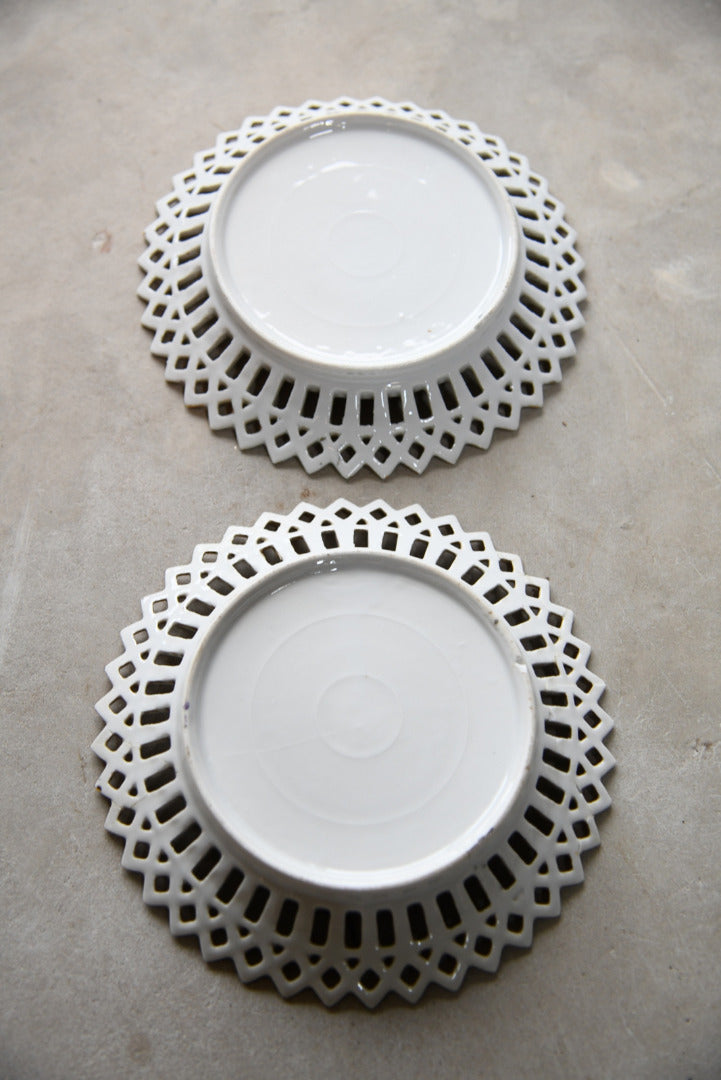 Vintage Pierced Floral China Plates