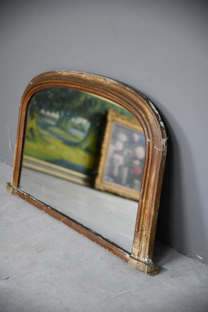 Arched Gilt Overmantle Mirror